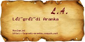 Légrádi Aranka névjegykártya